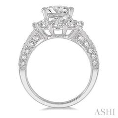 Round Shape Semi-Mount Halo Diamond Engagement Ring