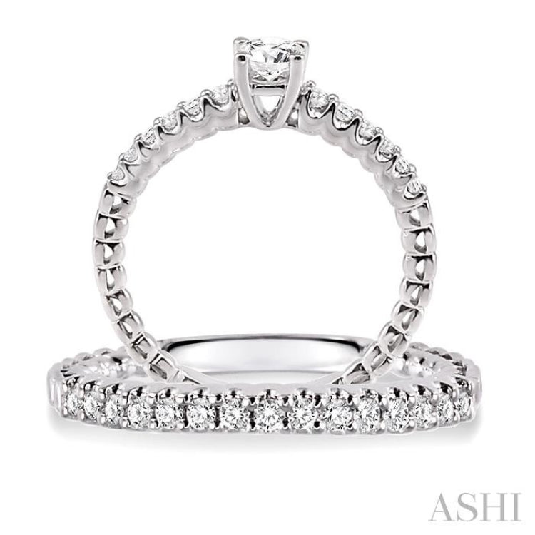 Round Shape Diamond Wedding Set