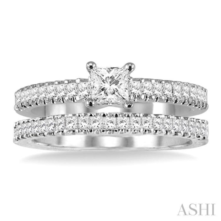 Princess Shape Diamond Wedding Set