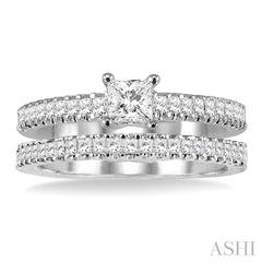 Princess Shape Diamond Wedding Set