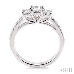 Princess Shape Past Present & Future Diamond Engagement Ring