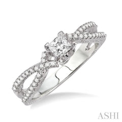 Princess Shape Semi-Mount Diamond Engagement Ring