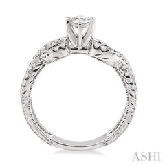 Round Shape Semi-Mount Diamond Engagement Ring