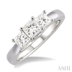 Princess Shape Past Present & Future Diamond Engagement Ring