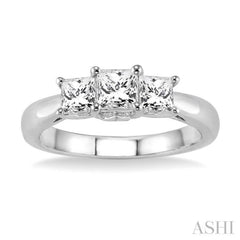 Princess Shape Past Present & Future Diamond Engagement Ring