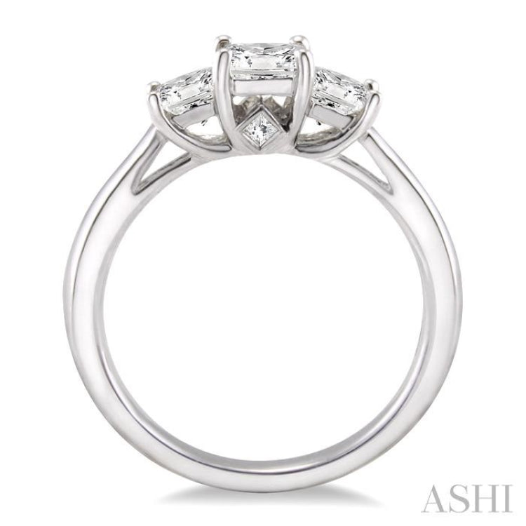 Princess Shape Past Present & Future Diamond Engagement Ring