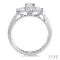 Round Shape Past Present & Future Diamond Engagement Ring