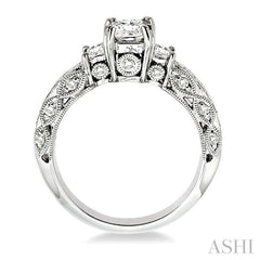 Princess Shape Past Present & Future Diamond Engagement Ring