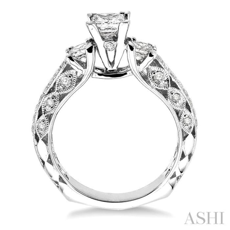 Princess Shape Past Present & Future Diamond Engagement Ring