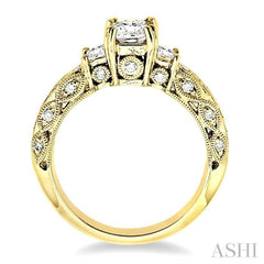 Princess Shape Past Present & Future Diamond Engagement Ring