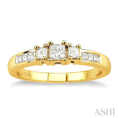 Princess Shape Past Present & Future Diamond Engagement Ring