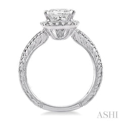 Princess Shape Halo Diamond Engagement Ring