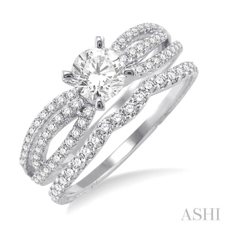 Round Shape Diamond Wedding Set