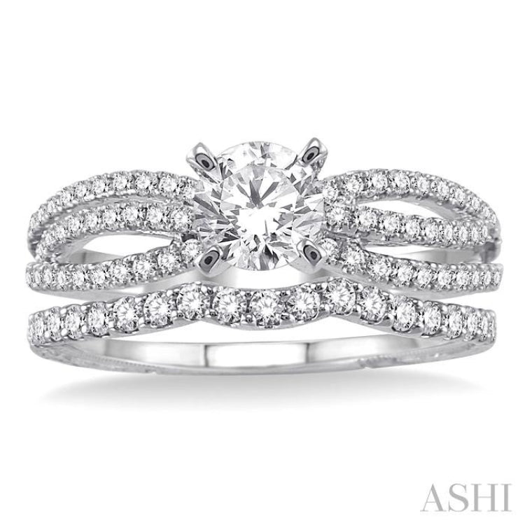 Round Shape Diamond Wedding Set