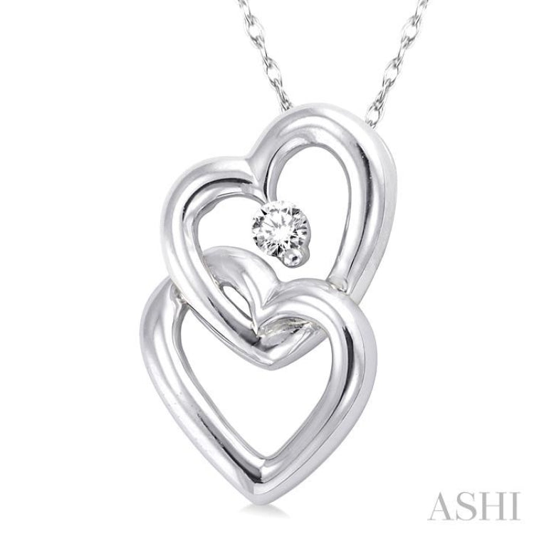 Twin Heart Shape Diamond Fashion Pendant