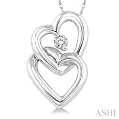 Twin Heart Shape Diamond Fashion Pendant