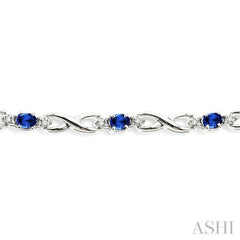 Oval Shape Gemstone & Diamond Bracelet