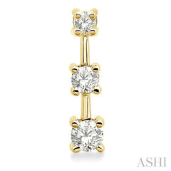 Round Shape Past Present & Future Diamond Earrings