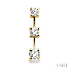 Round Shape Past Present & Future Diamond Earrings