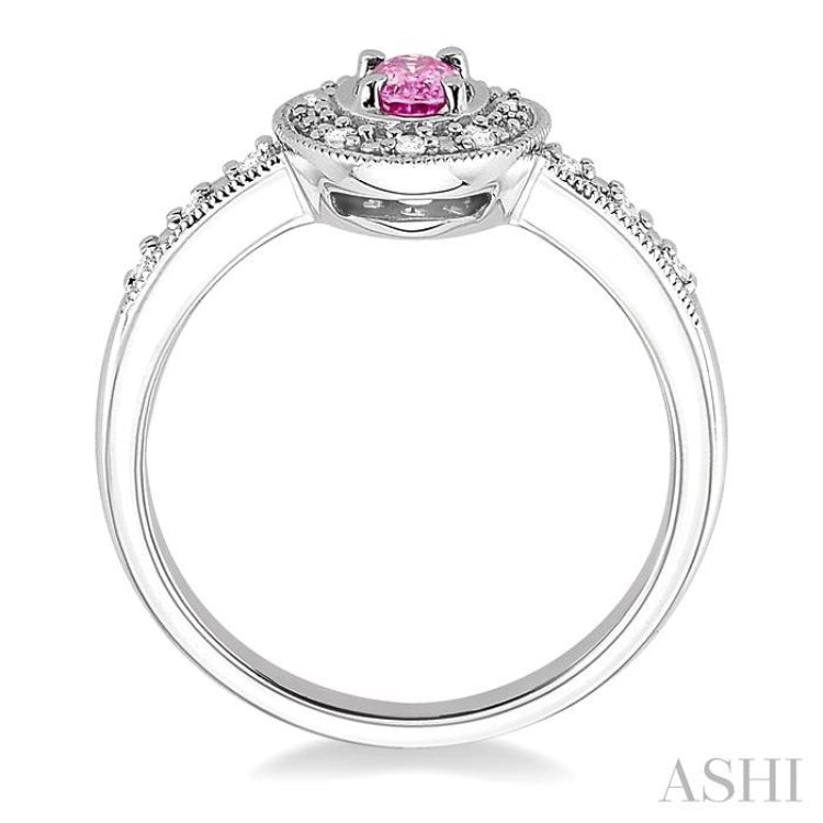 Oval Shape Gemstone & Halo Diamond Ring