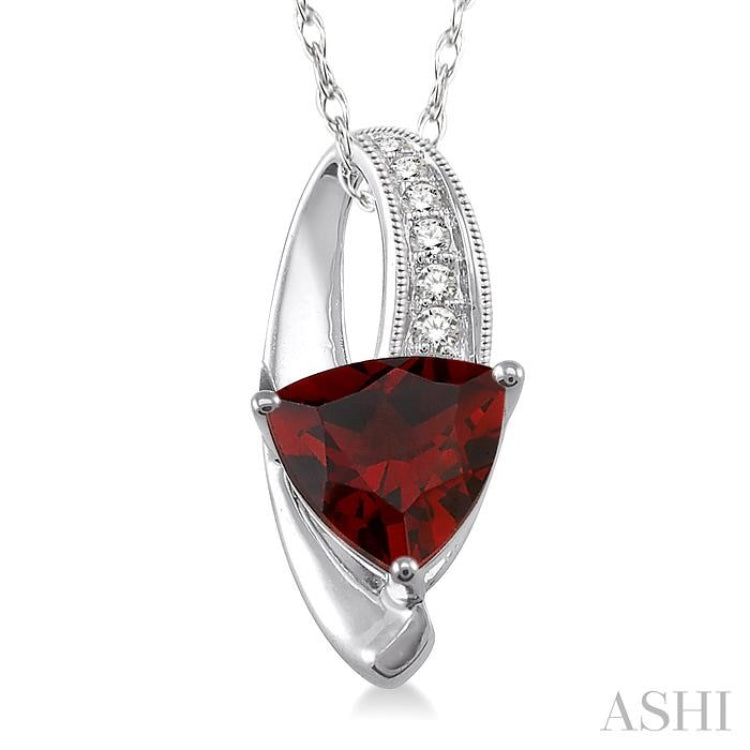 Trillion Shape Gemstone & Diamond Pendant