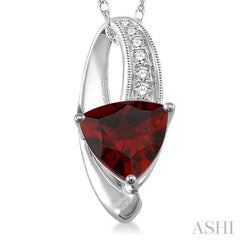 Trillion Shape Gemstone & Diamond Pendant