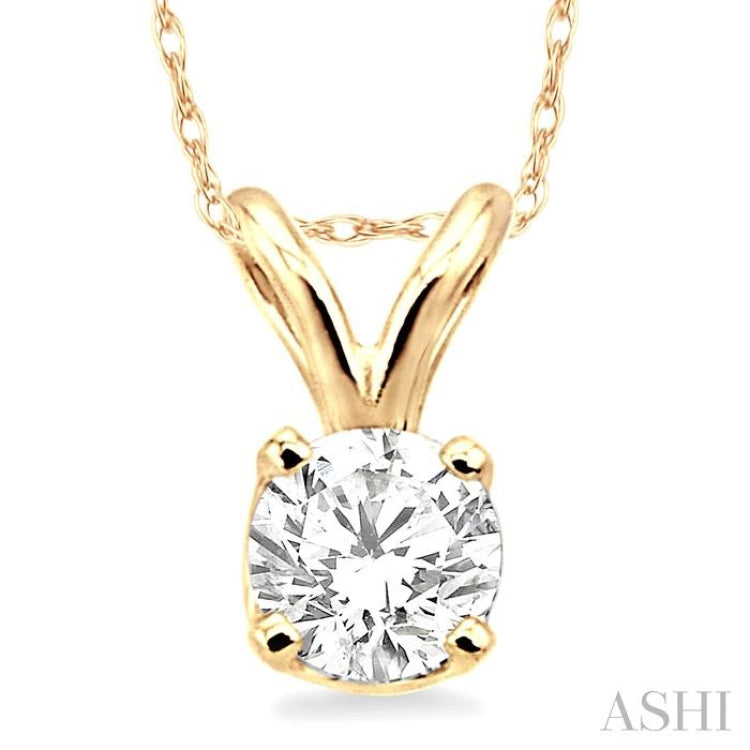 Round Shape Diamond Solitaire Pendant