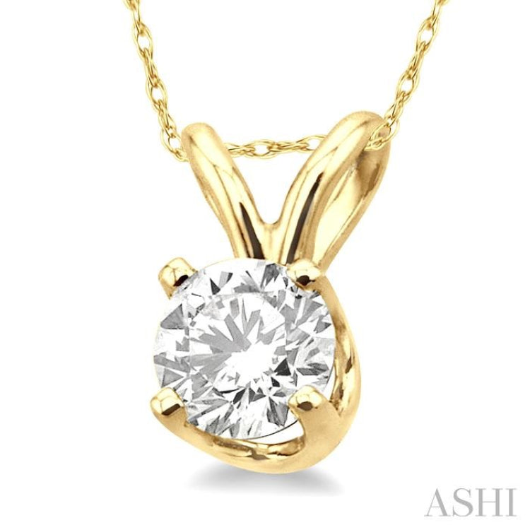 Round Shape Diamond Solitaire Pendant