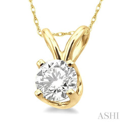 Round Shape Diamond Solitaire Pendant