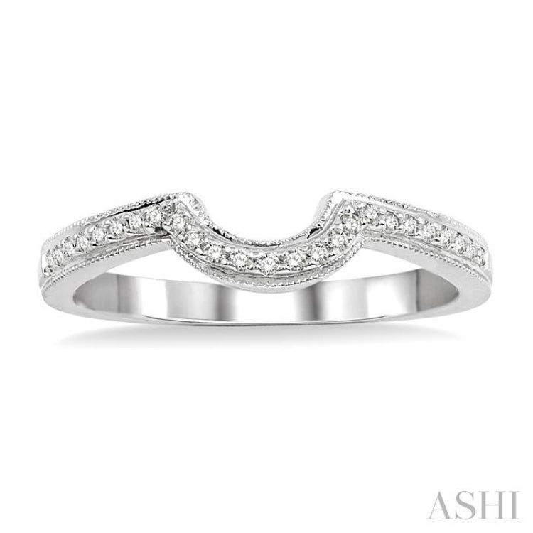 1/10 Ctw Round Cut Diamond Wedding Band in 14K White Gold