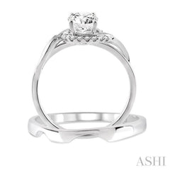 Round Shape Halo Diamond Wedding Set