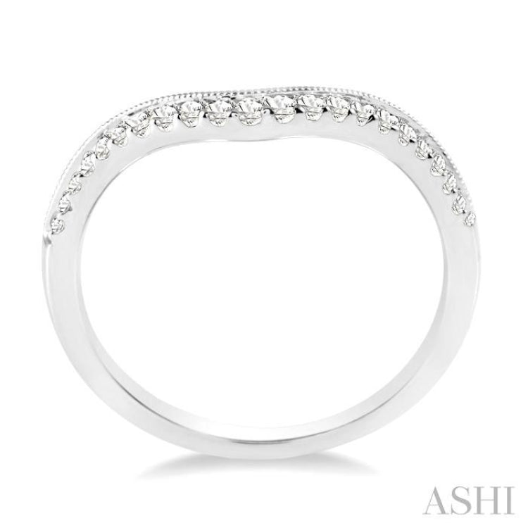 1/5 Ctw Round Cut Diamond Wedding Band in 14K White Gold