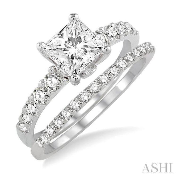 Princess Shape Diamond Wedding Set