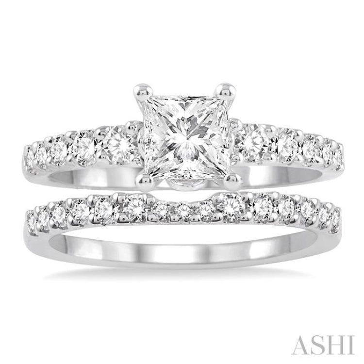 Princess Shape Diamond Wedding Set