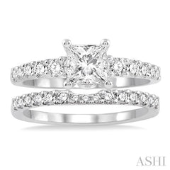 Princess Shape Diamond Wedding Set