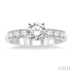 Round Shape Semi-Mount Diamond Engagement Ring