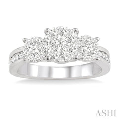 Round Shape Past Present & Future Lovebright Essential Diamond Ring