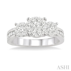 Round Shape Past Present & Future Lovebright Essential Diamond Ring