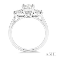 Round Shape Past Present & Future Lovebright Essential Diamond Engagement Ring