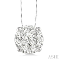 Round Shape Lovebright Essential Diamond Solitaire Pendant