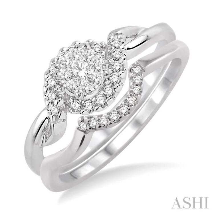 Lovebright Halo Diamond Wedding Set