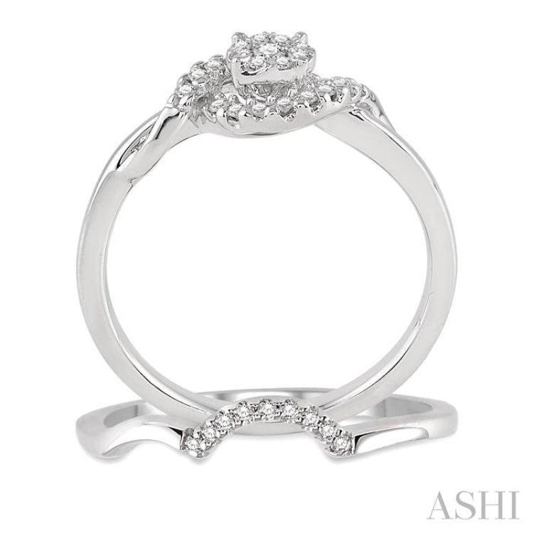 Lovebright Halo Diamond Wedding Set