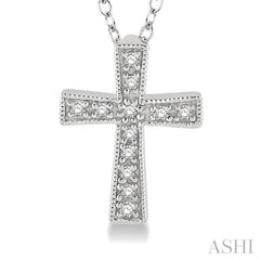 Silver Cross Diamond Pendant