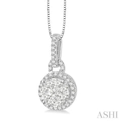 Round Shape Halo Lovebright Diamond Pendant