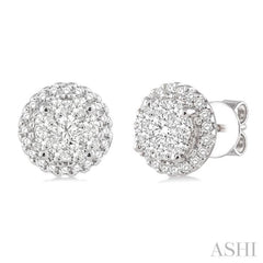 Round Shape Halo Lovebright Essential Diamond Earrings