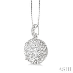 Round Shape Halo Lovebright Essential Diamond Pendant