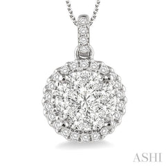 Round Shape Halo Lovebright Essential Diamond Pendant