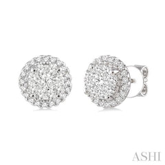 Round Shape Halo Lovebright Essential Diamond Earrings