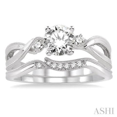 Round Shape Diamond Wedding Set