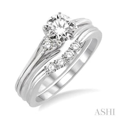 Round Shape Diamond Wedding Set